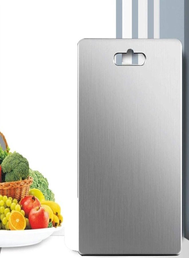 DHAVAL Premium Large Stainless Steel Cutting Board for Kitchen - Heavy-Duty Metal Chopping Board for Vegetables, Fruits & Meat - Durable Big Size Pad 10 x 14 Inch - Non-Rust - Image 1